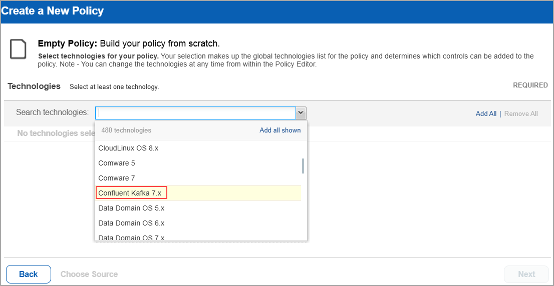 Create new policy using Confluent kafka.