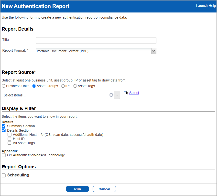 Generate authentication report.
