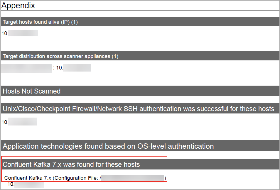 Scan result section of Confluent.