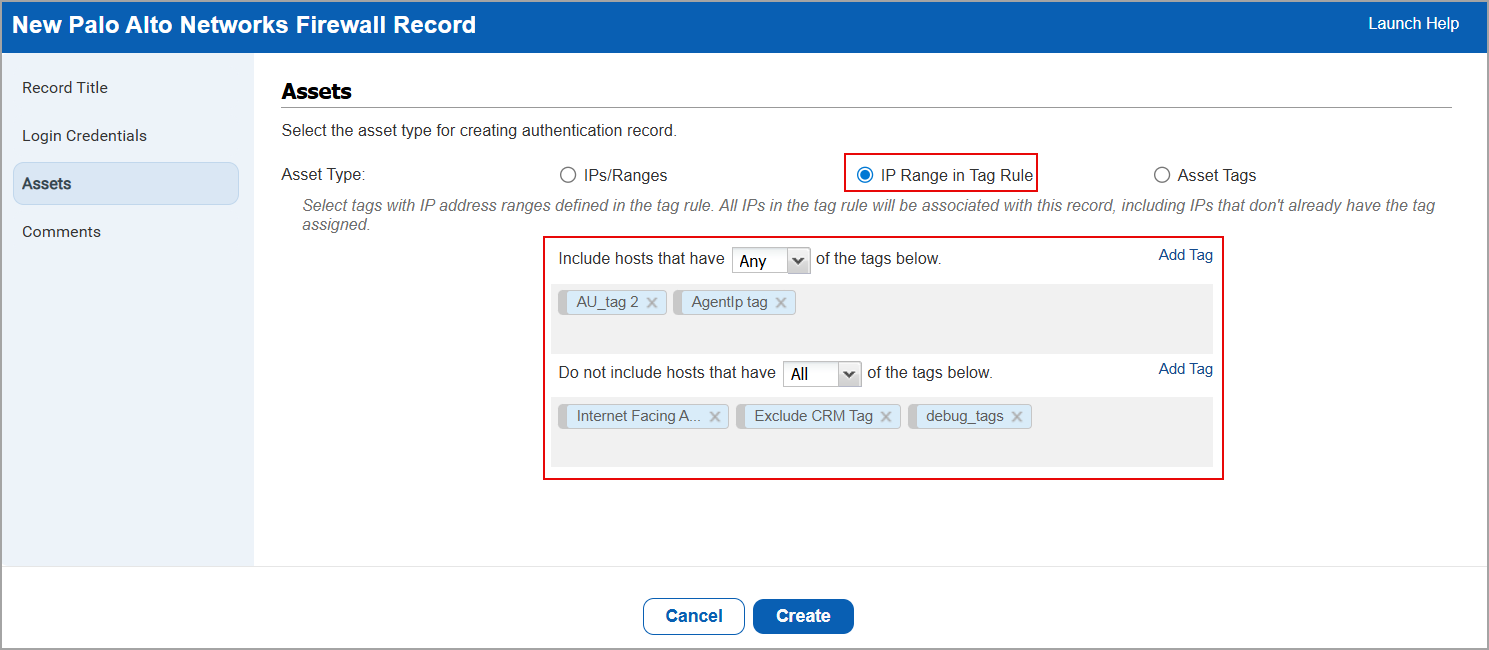 IP Range in Tag Set.