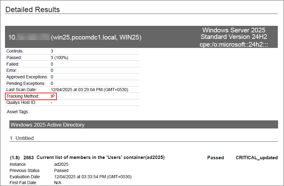 Tracking method displayed as IP for Scanner.