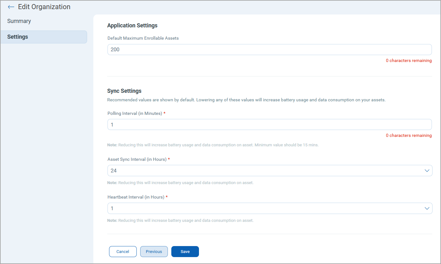 Enrollment Settings