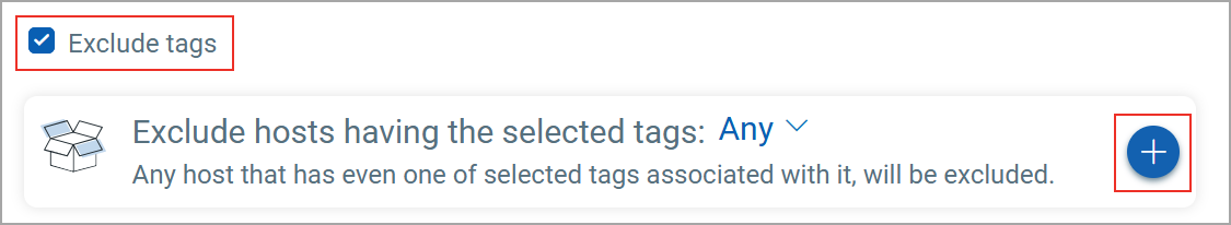 plus icon screen to add tags for exclusion.