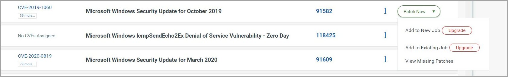 View Missing Windows Patches option.