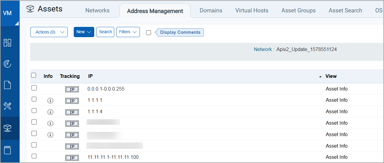 Address Management list