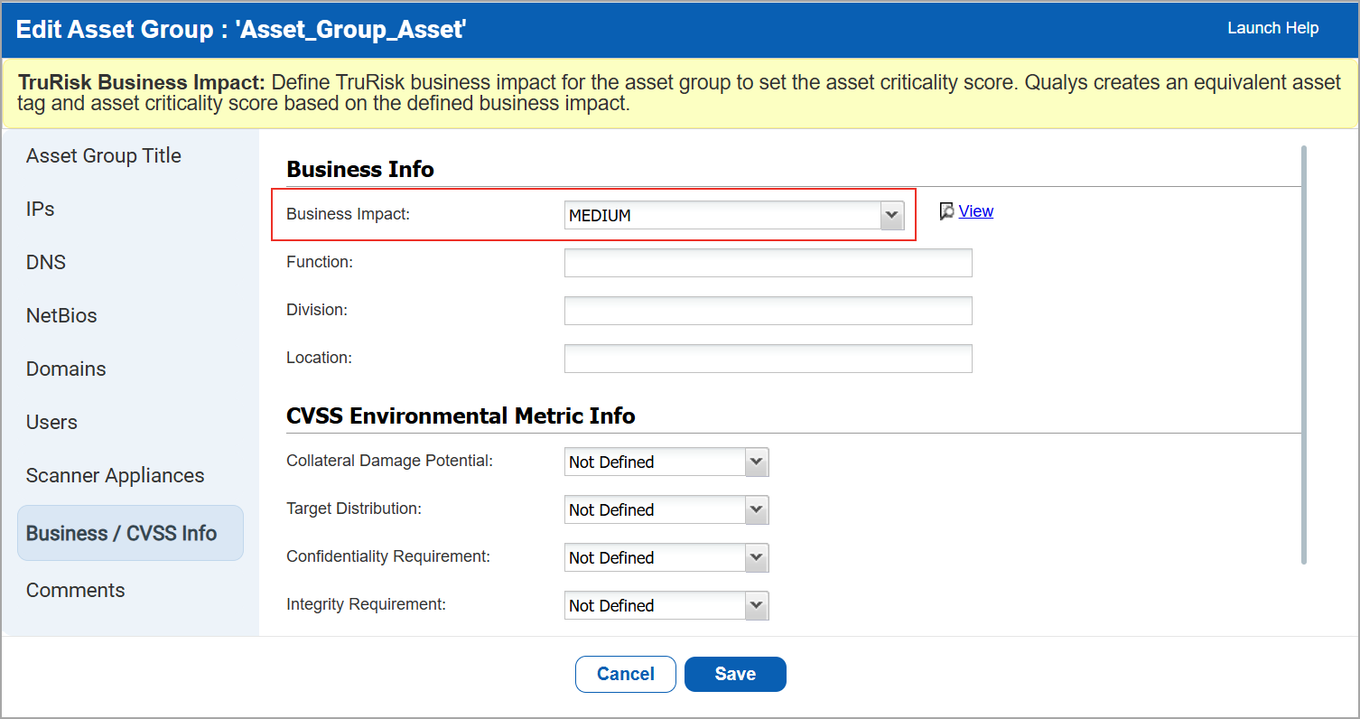 Business impact set as medium.