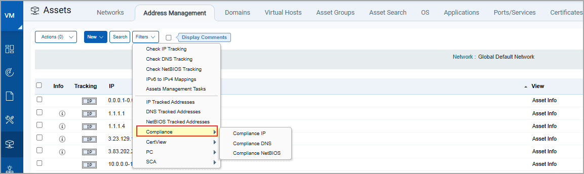 Address Management Filters