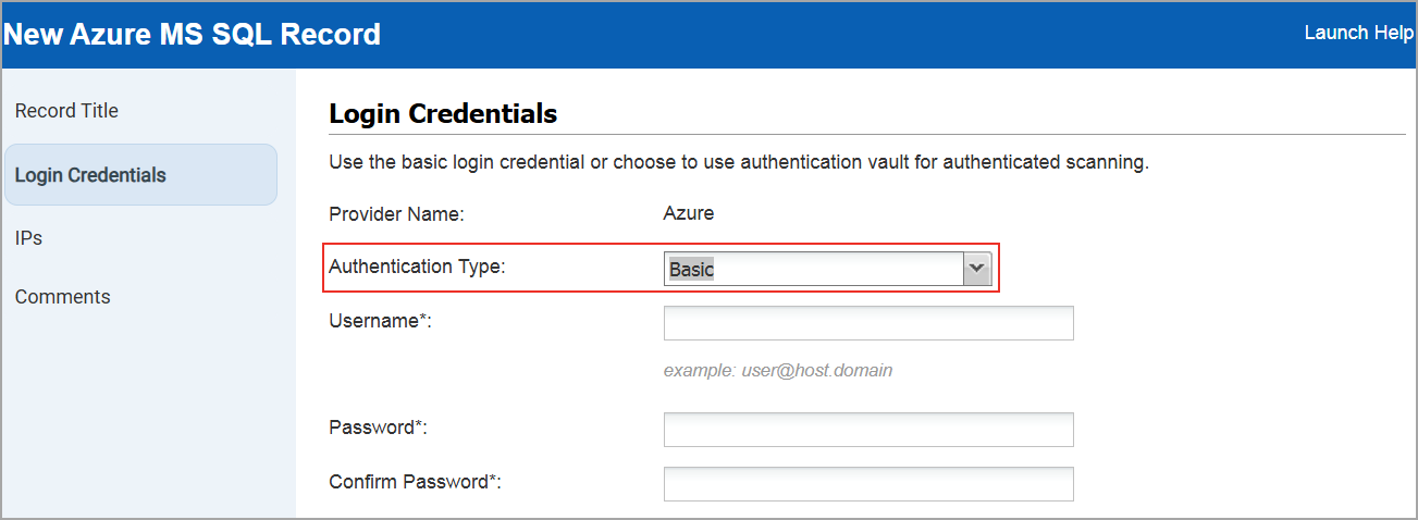 Basic Authentication Type