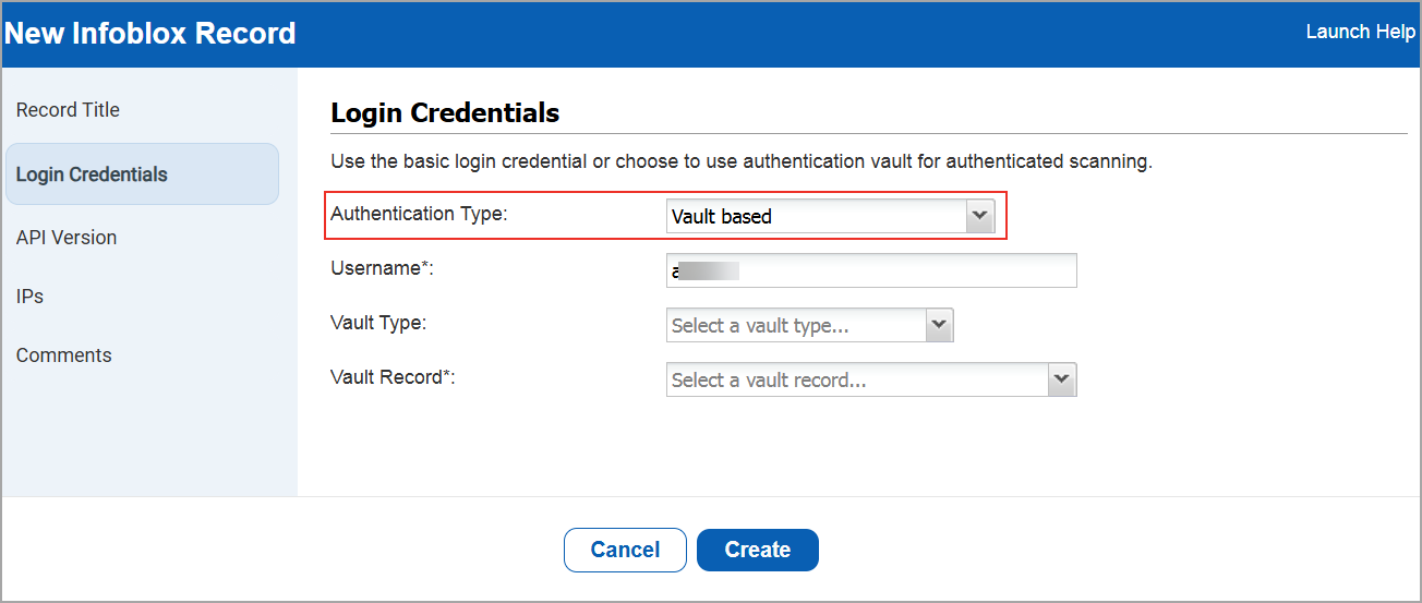 Vault Based Authentication Type