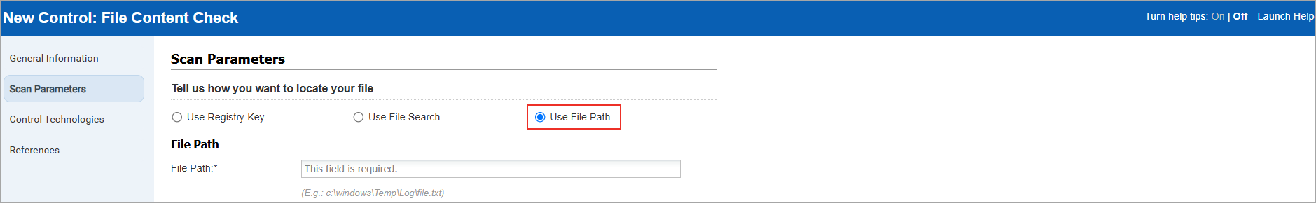 Use File Path option