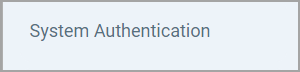 System Authentication Tab