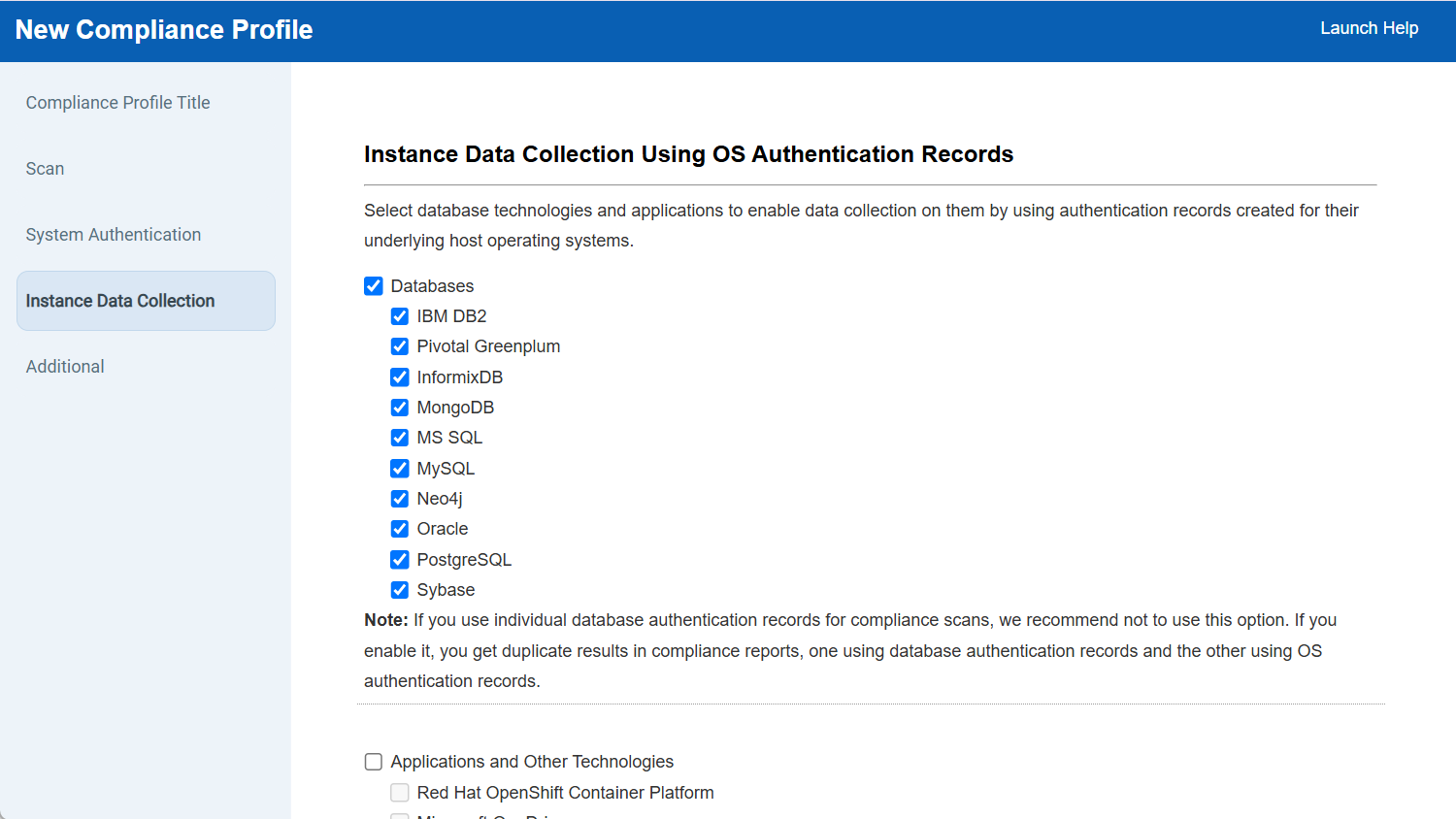 Instance Database Collecting Using OS Records