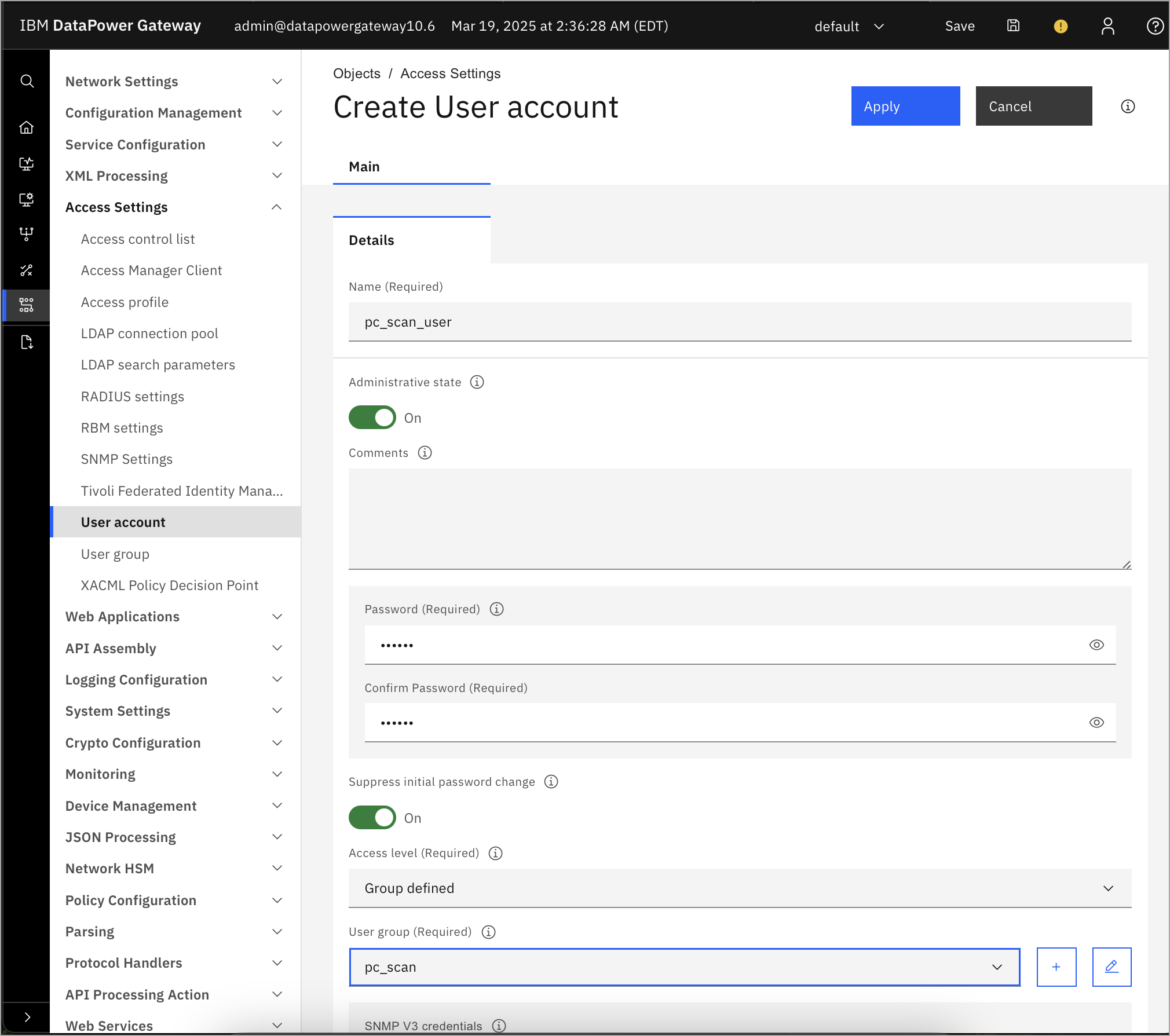 Create a user account to provide all details.