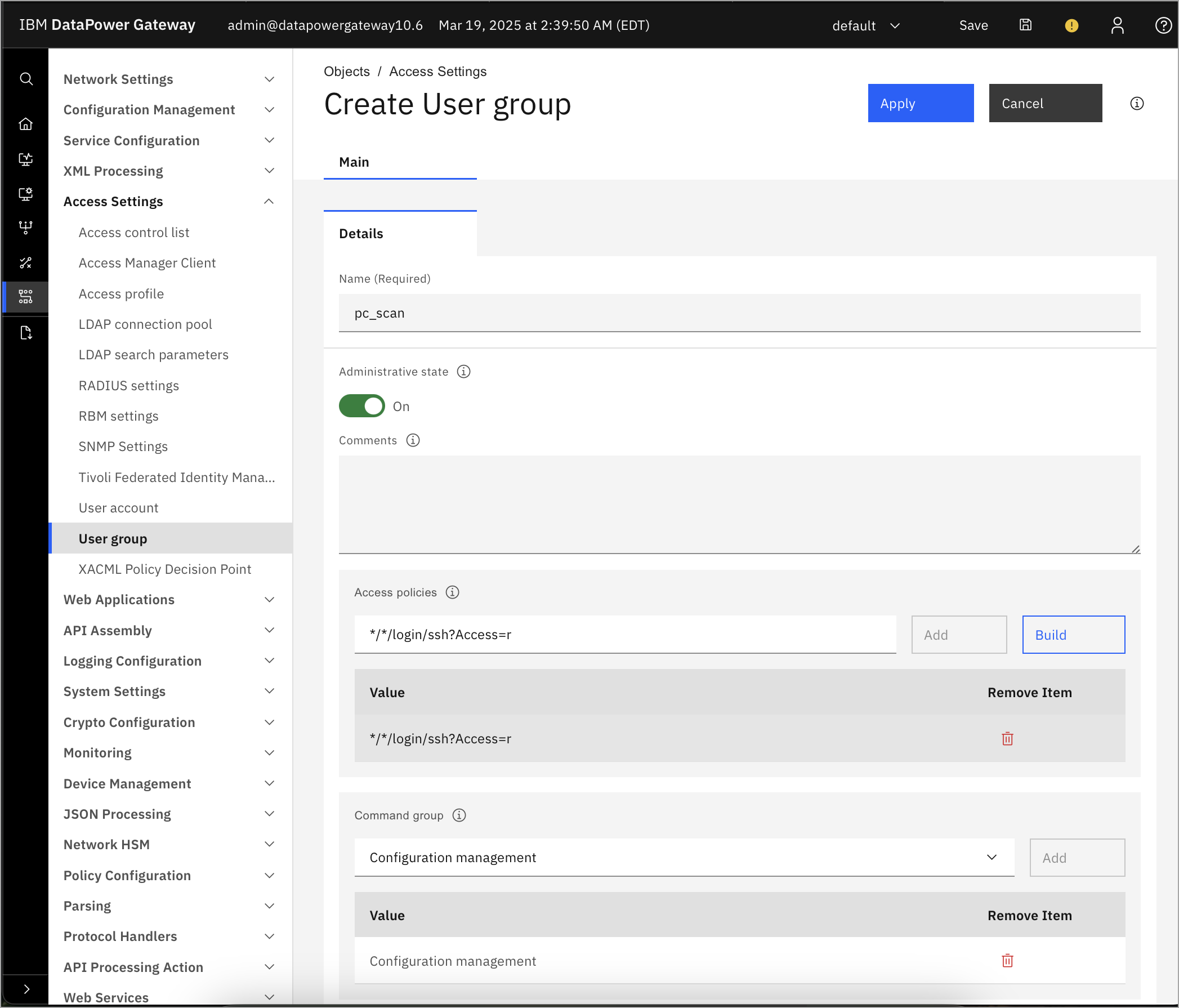 Create a user group to provide all details.