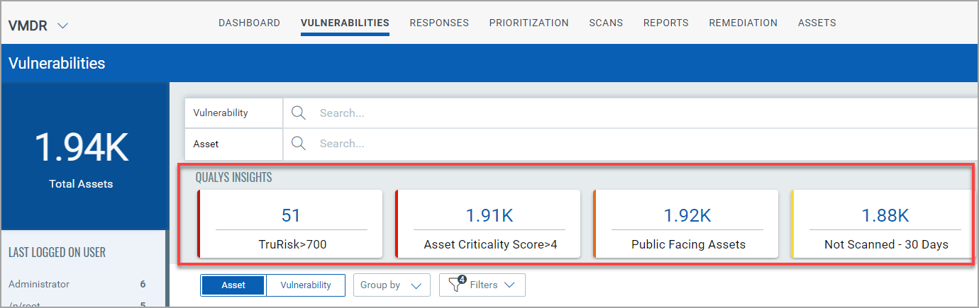 Qualys Insights for Asset fields
