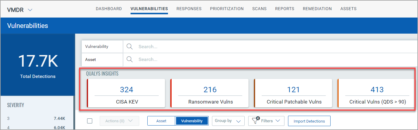 Qualys Insights for Vulnerability field