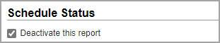 Deactivate this report option under Schedule Status
