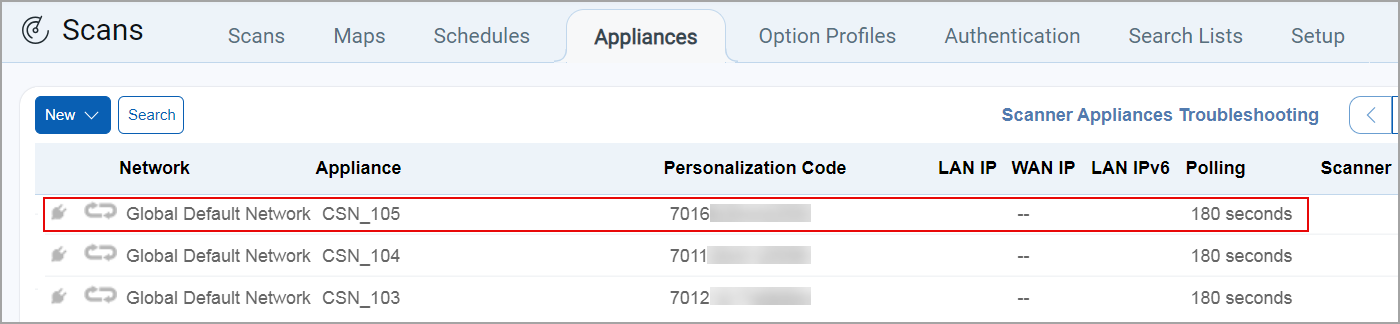 Add New Qualys Containerized Scanner Appliance