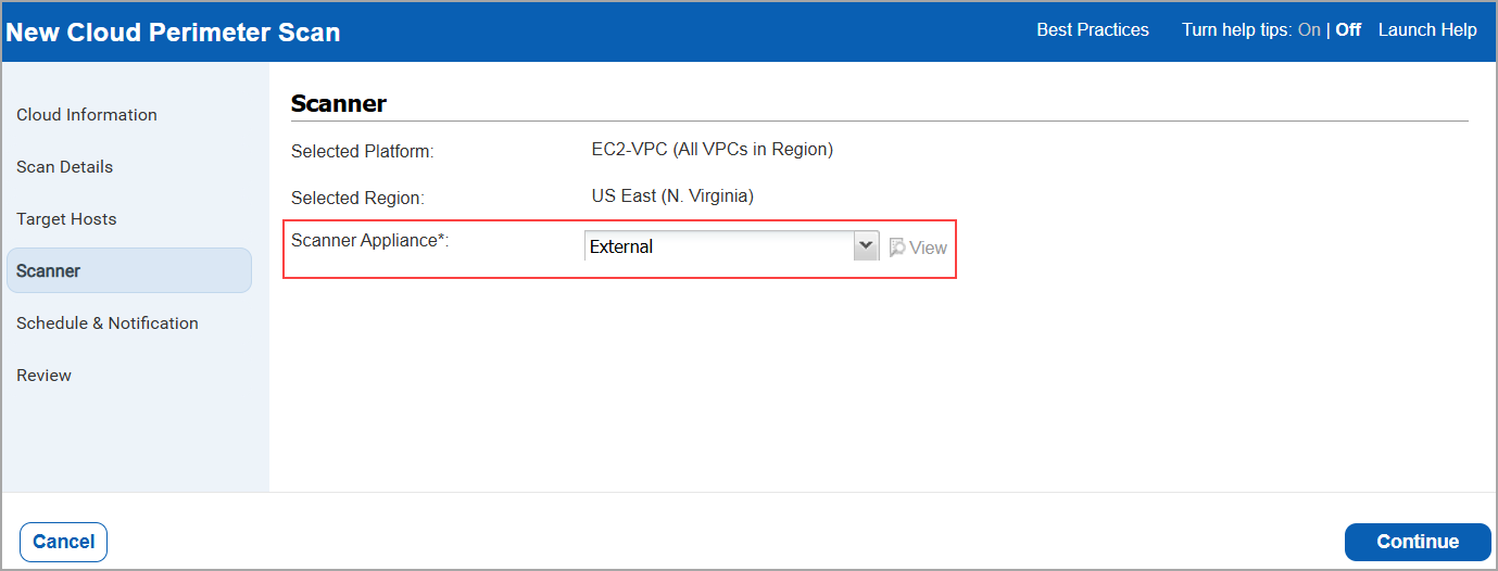 Choose a scanner option