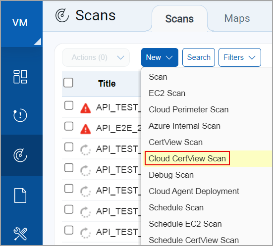 New Cloud CertView Scan option