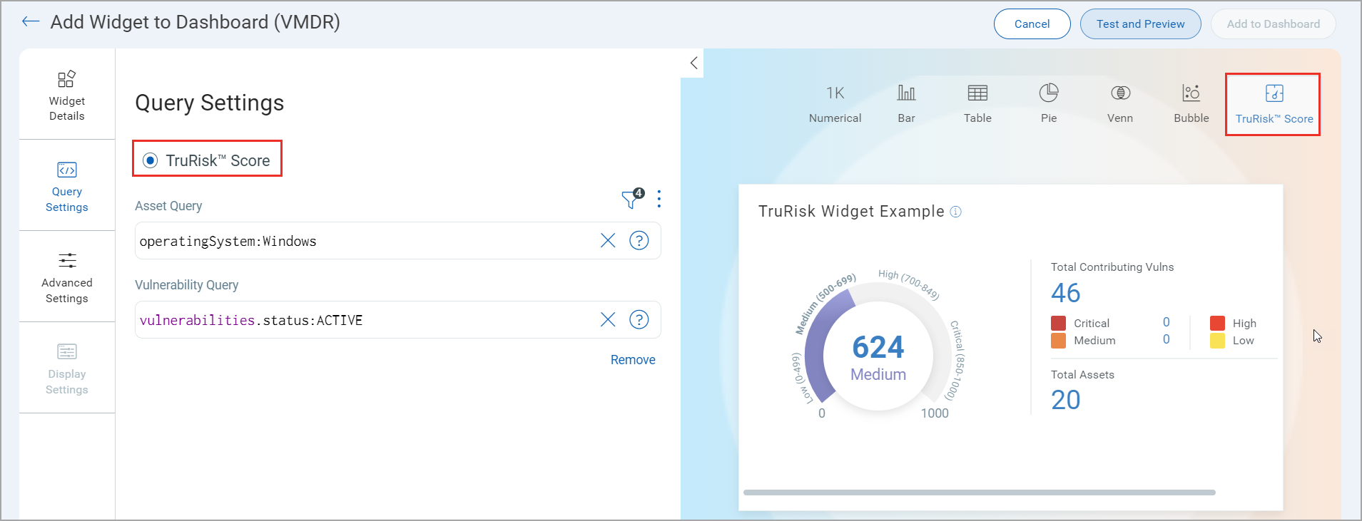 trurisk score widget