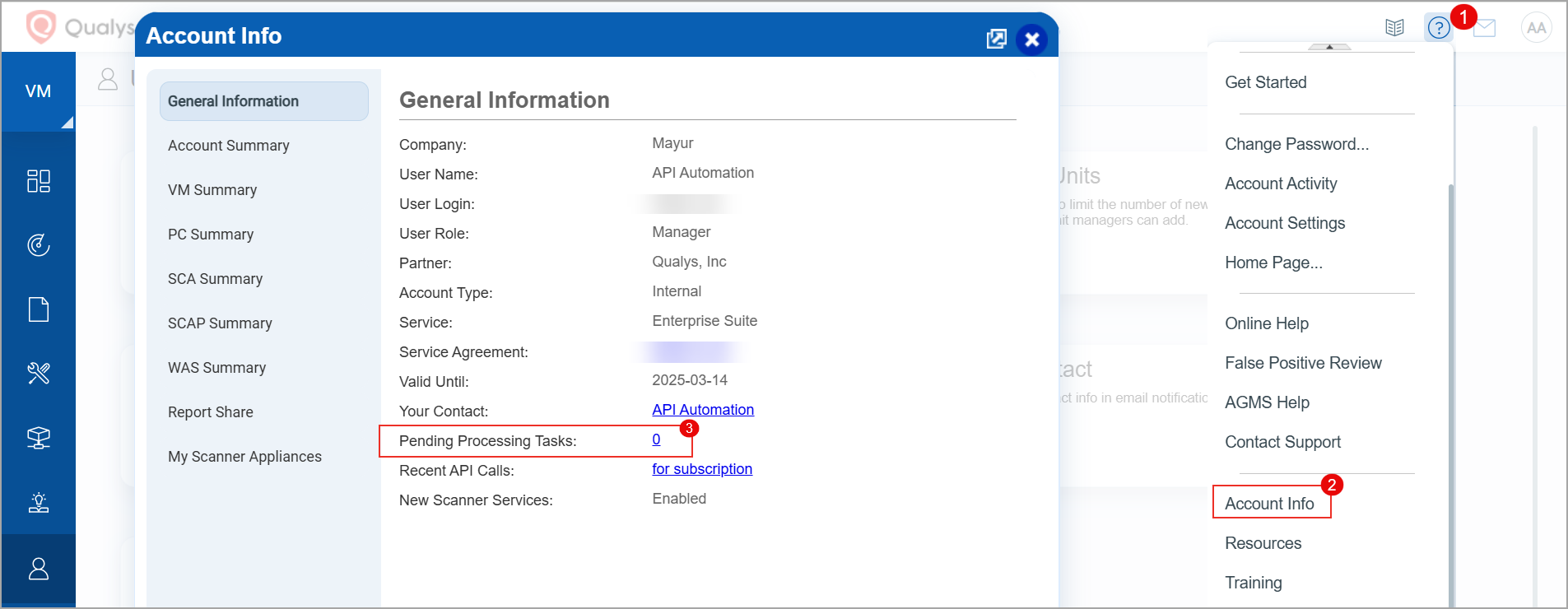 View primary contact in general information.