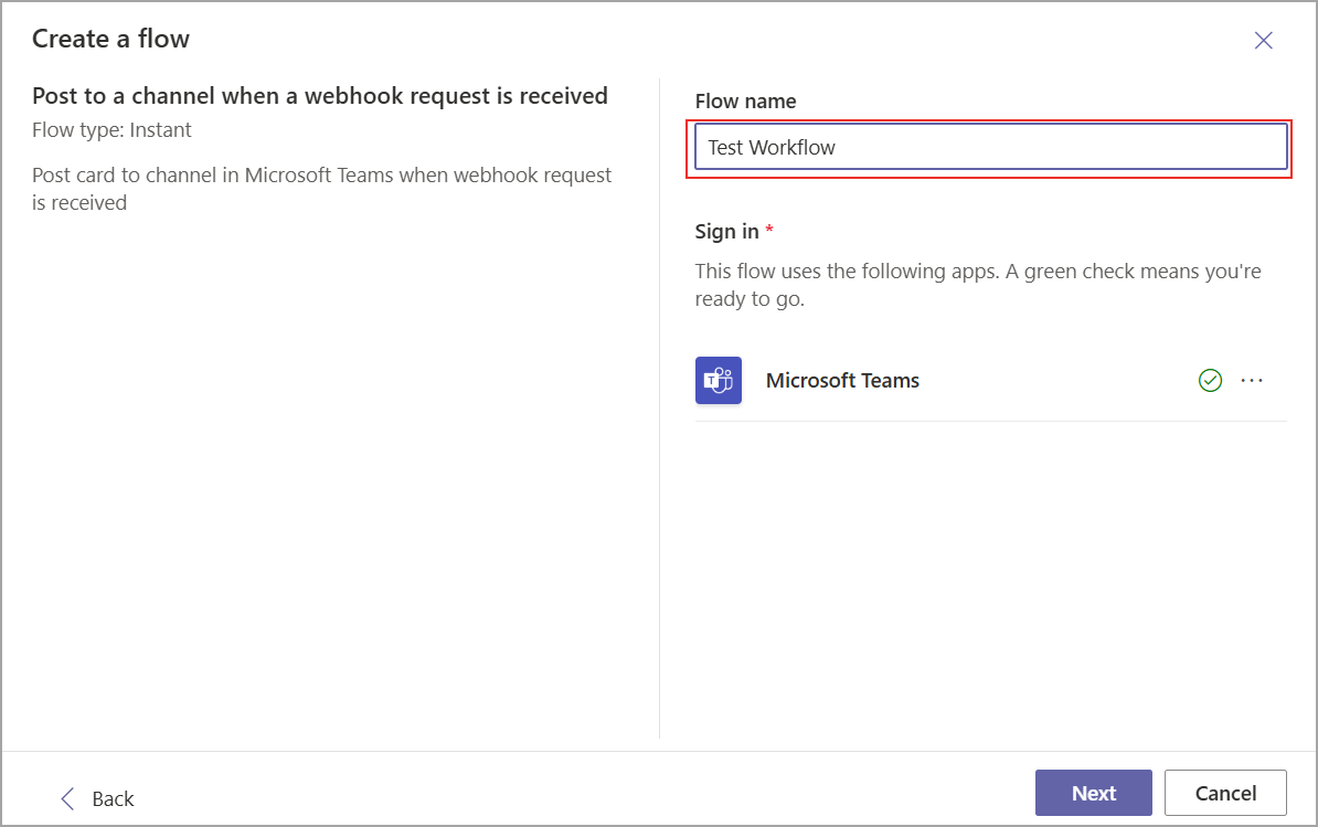 Workflow Name.