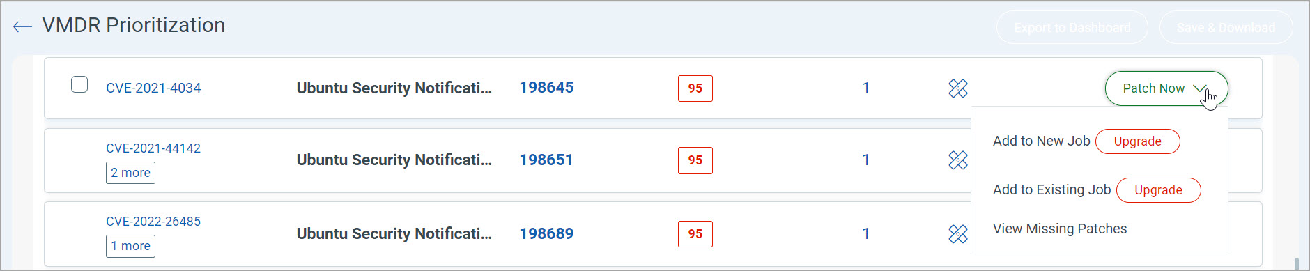 View Missing Windows Patches option.