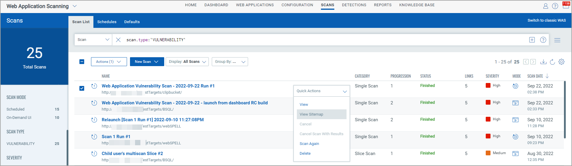 view scan sitemap