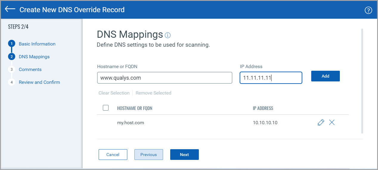 DNS Override Record - DNS Mapping