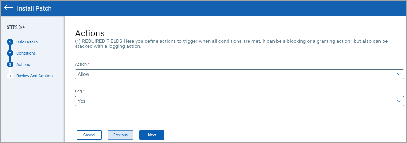install patch - actions