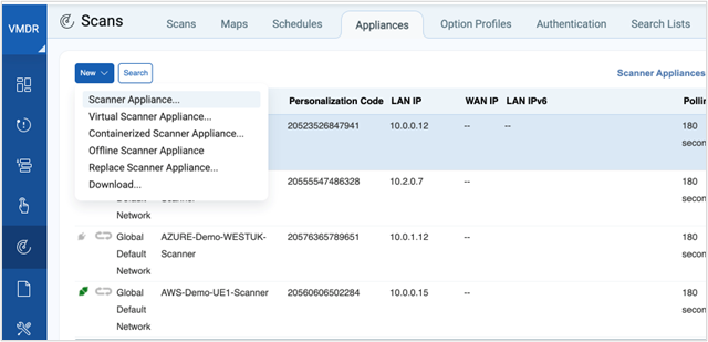 Select appropriate scanner setup.