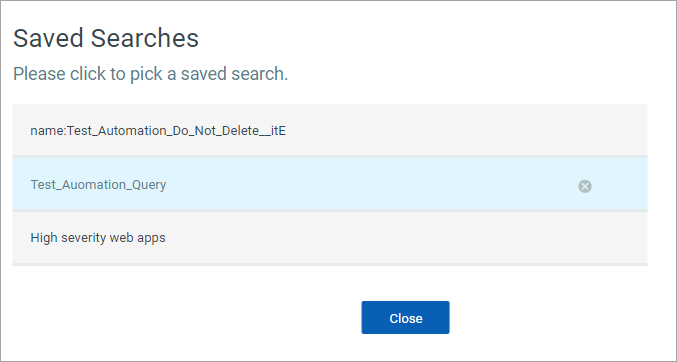 List of saved search queries.
