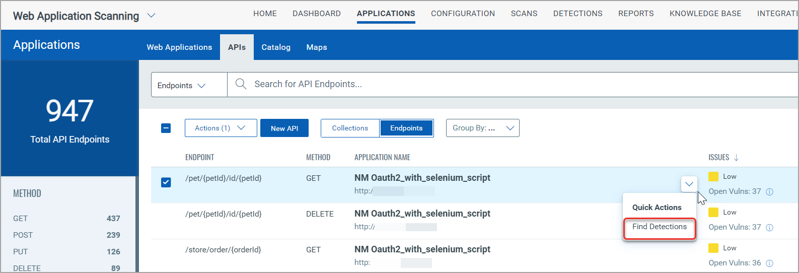 View endpoint detections.