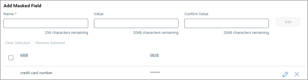Form example with masked field.