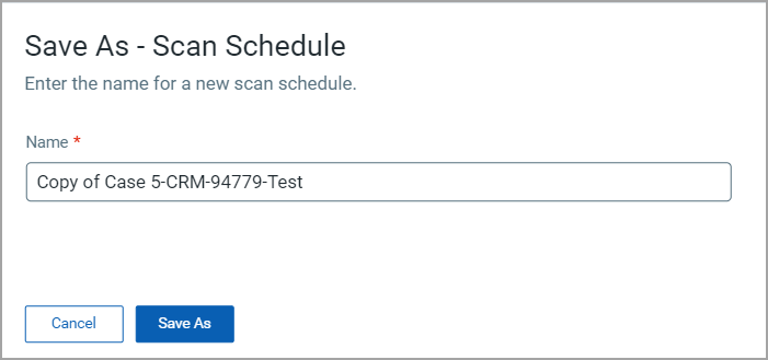 Scan Schedule save