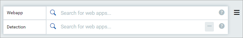 Webapp and Detection tokens search bar.