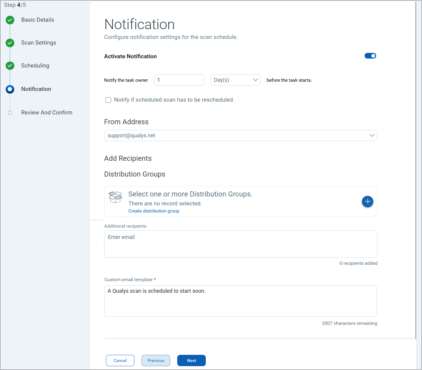 Scan Schedule Notification.