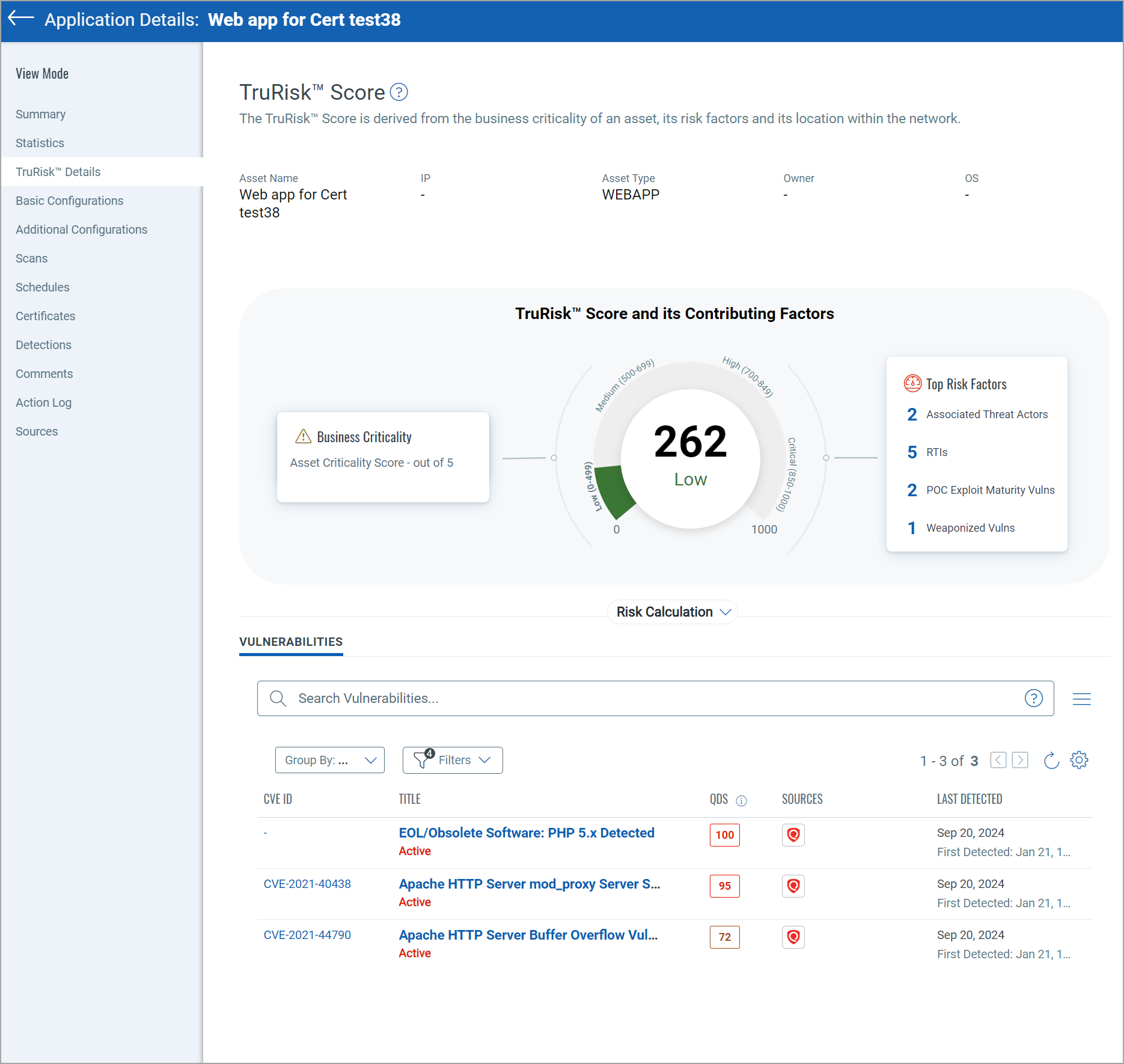 trurisk score with ETM integration.